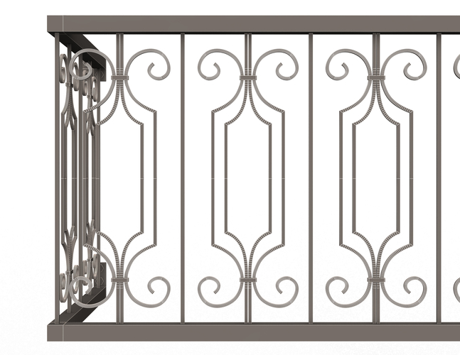 Forging Iron Forged Balcony Railing Baroque Classic 02 3D Print 498019