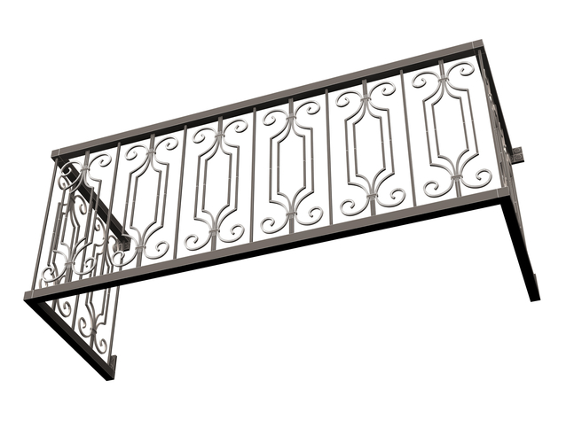 Forging Iron Forged Balcony Railing Baroque Classic 02 3D Print 498020