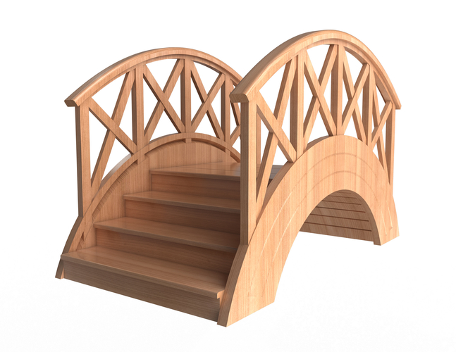 Garden Wooden Footbridge 3D Print 498036