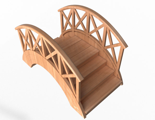 Garden Wooden Footbridge 3D Print 498038