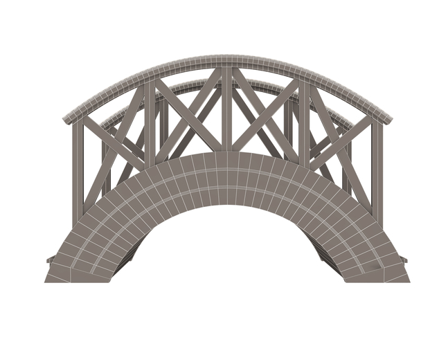 Garden Wooden Footbridge 3D Print 498041