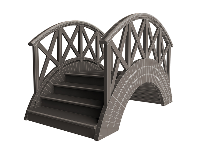 Garden Wooden Footbridge 3D Print 498042