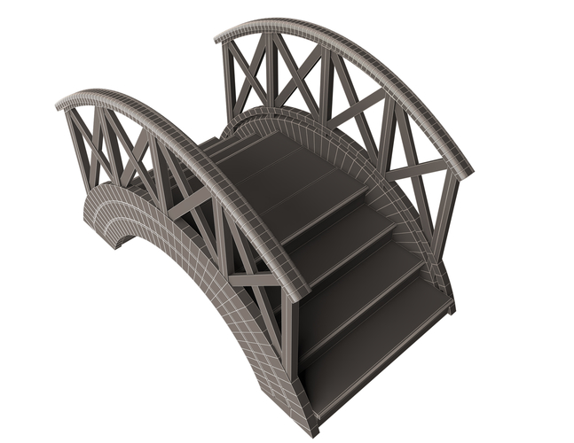 Garden Wooden Footbridge 3D Print 498043