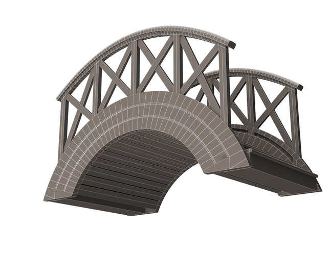 Garden Wooden Footbridge 3D Print 498045