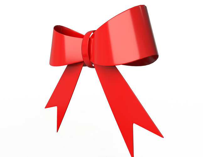 Gift ribbon red simple cartoon 3D Print 498048