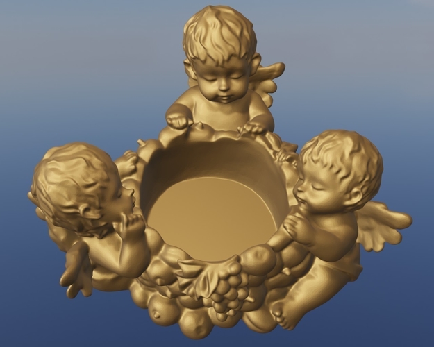 bougeoir 3 anges  3D Print 498406