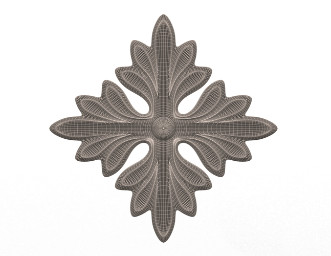 Rosette Carved Decoration CNC 01 3D Print 498427