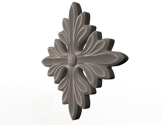 Rosette Carved Decoration CNC 01 3D Print 498429