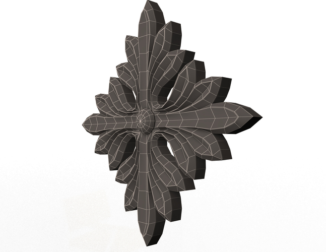 Rosette Carved Decoration CNC 01 3D Print 498434