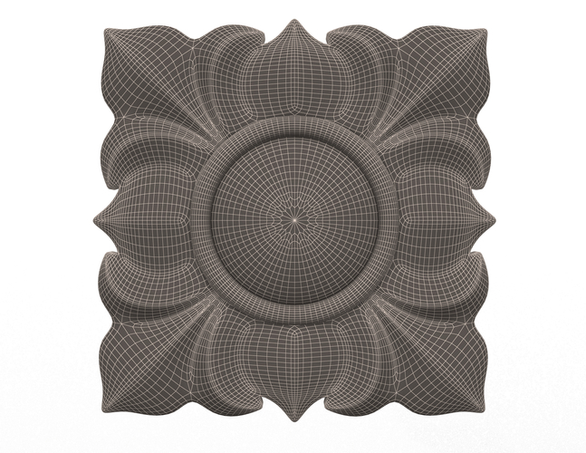 Rosette Carved Decoration CNC 02 3D Print 498442