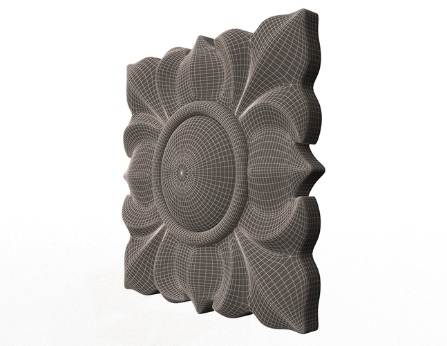 Rosette Carved Decoration CNC 02 3D Print 498444