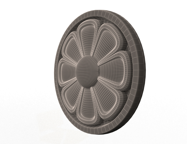 Rosette Carved Decoration CNC 07 3D Print 498474