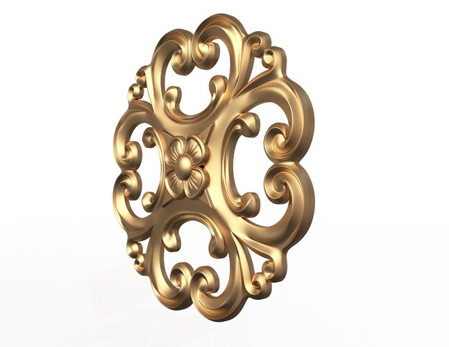 Rosette Carved Decoration CNC 024 3D Print 498575