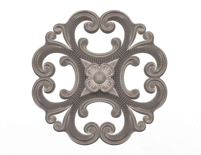 Rosette Carved Decoration CNC 024 3D Print 498578