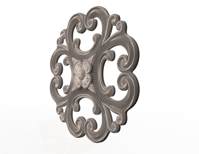 Rosette Carved Decoration CNC 024 3D Print 498580