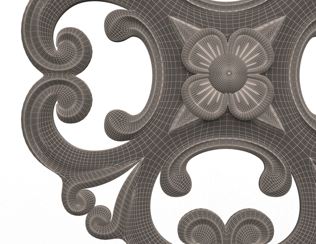 Rosette Carved Decoration CNC 024 3D Print 498582