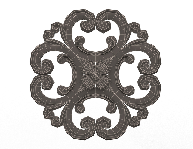 Rosette Carved Decoration CNC 024 3D Print 498583