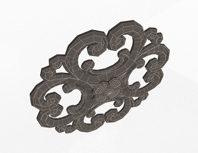 Rosette Carved Decoration CNC 024 3D Print 498584