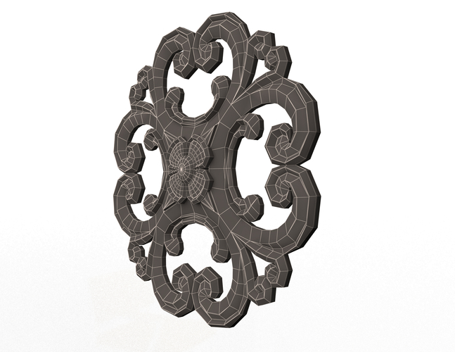 Rosette Carved Decoration CNC 024 3D Print 498585