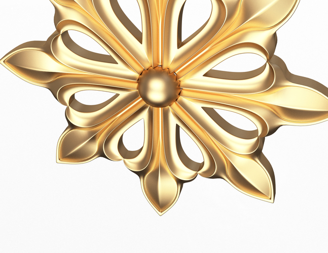 Rosette Carved Decoration CNC 025 3D Print 498592