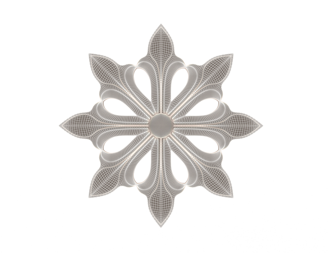 Rosette Carved Decoration CNC 025 3D Print 498593