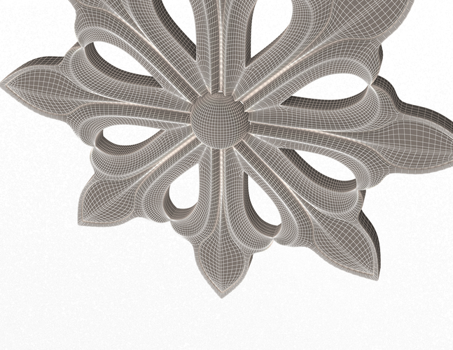 Rosette Carved Decoration CNC 025 3D Print 498597