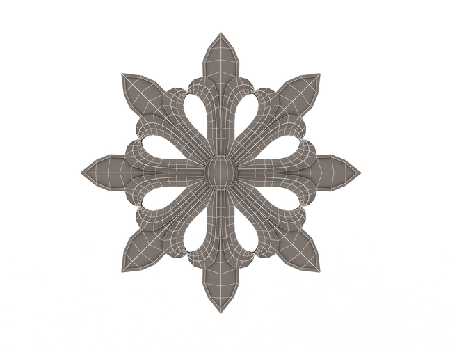 Rosette Carved Decoration CNC 025 3D Print 498598