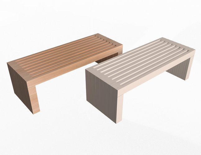 Simple Wooden Bench 3D Print 498667