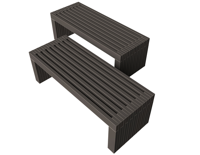 Simple Wooden Bench 3D Print 498674