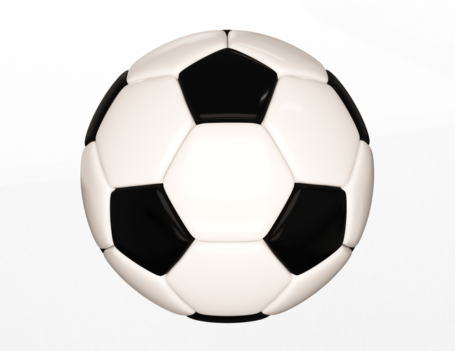 Soccer Ball Black White 3D Print 498692