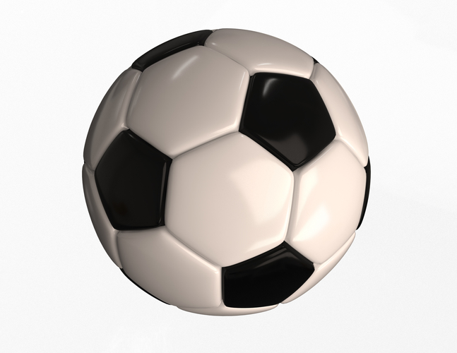 Soccer Ball Black White 3D Print 498693