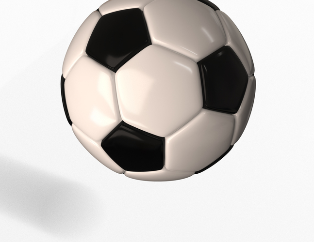 Soccer Ball Black White 3D Print 498694