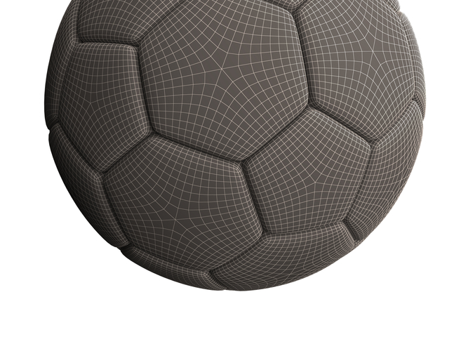 Soccer Ball Black White 3D Print 498700