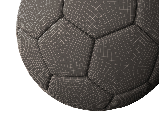 Soccer Ball Black White 3D Print 498701