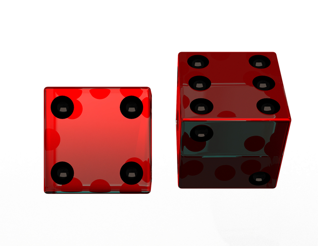 Standard Backgammon Dice Set 3D Print 498805