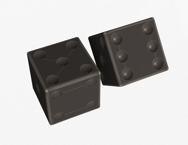 Standard Backgammon Dice Set 3D Print 498810