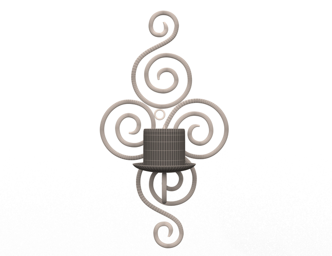 Wallmounted Iron Candle Holder 02 3D Print 498939