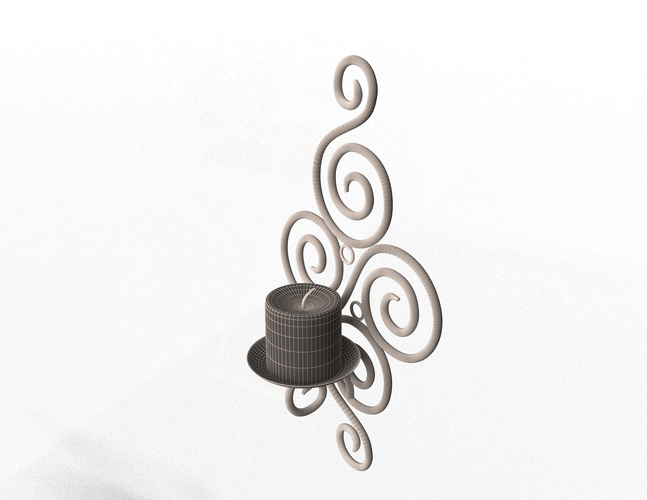 Wallmounted Iron Candle Holder 02 3D Print 498941