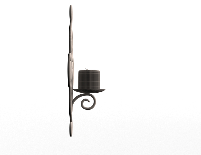 Wallmounted Iron Candle Holder 02 3D Print 498942