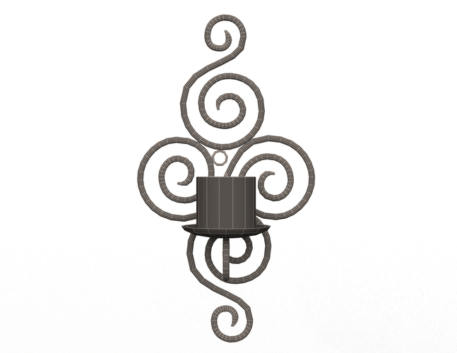 Wallmounted Iron Candle Holder 02 3D Print 498944