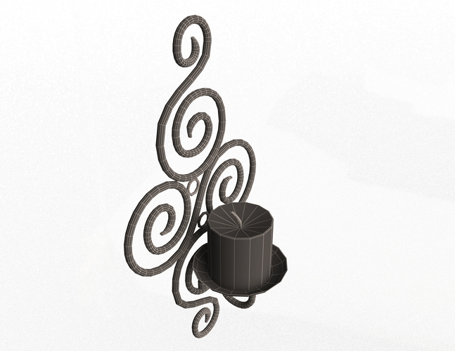 Wallmounted Iron Candle Holder 02 3D Print 498945