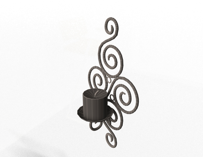 Wallmounted Iron Candle Holder 02 3D Print 498946