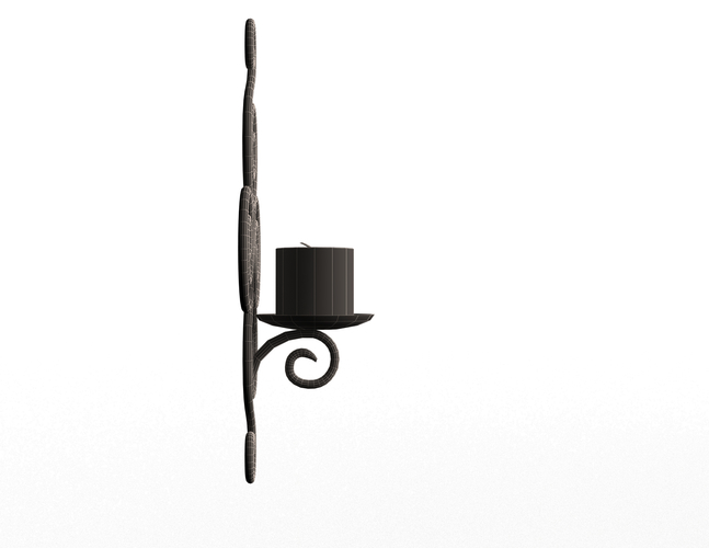 Wallmounted Iron Candle Holder 02 3D Print 498947