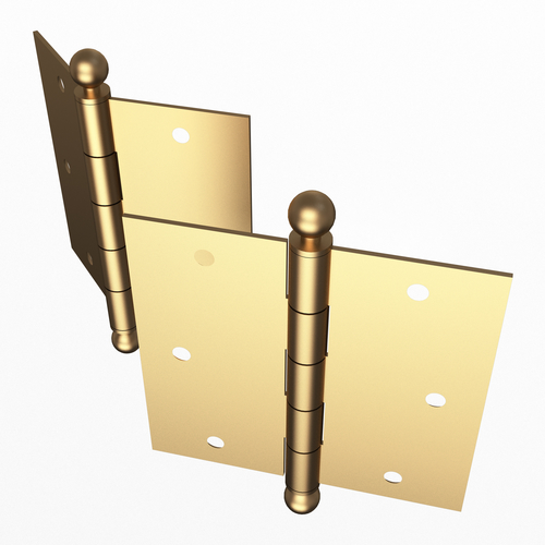 Brass Door Hinge Set 3D Print 499036