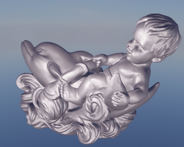 Dolphin and child 3D Print 499073