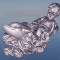 Small Dolphin and child 3D Printing 499077