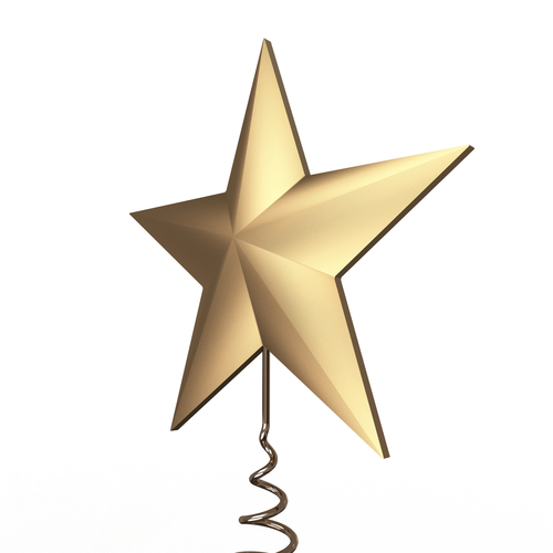 Gold Star Tree Topper 3D Print 499505