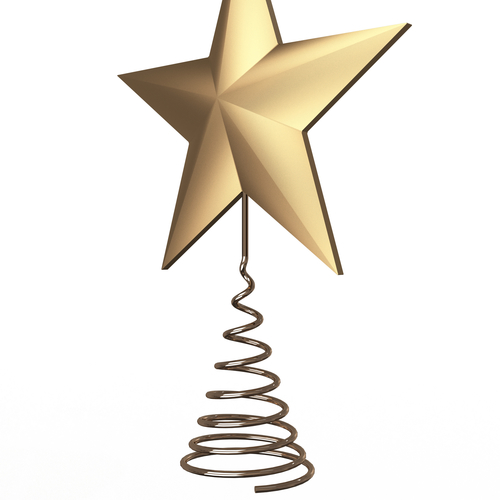 Gold Star Tree Topper 3D Print 499507