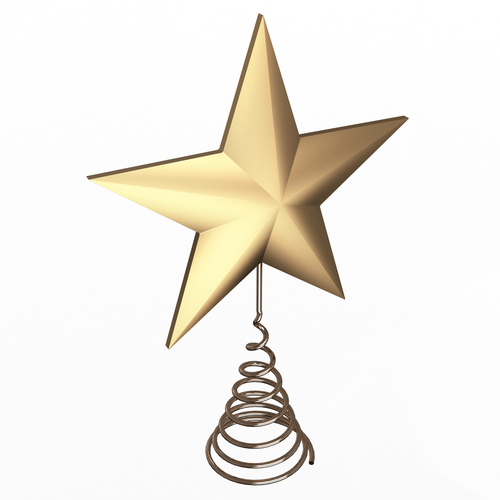 Gold Star Tree Topper 3D Print 499508