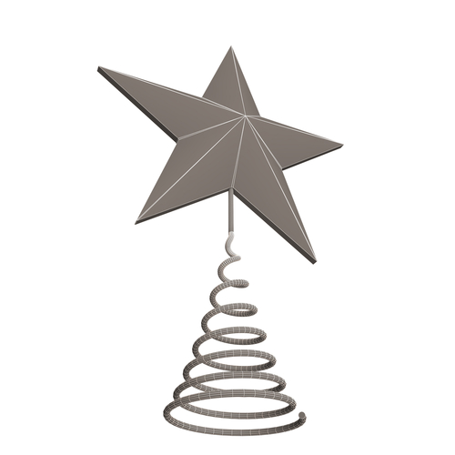 Gold Star Tree Topper 3D Print 499510